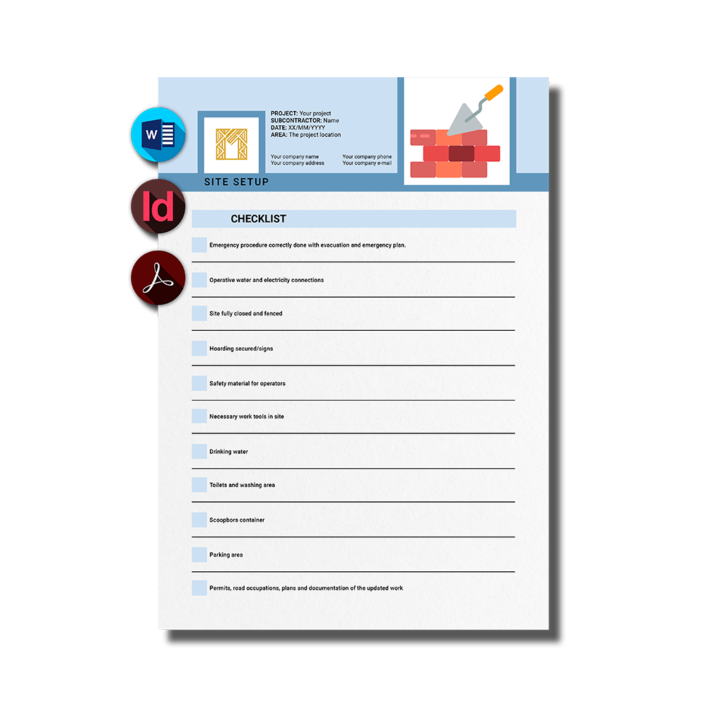 Site setup checklist — ArquiFlash
