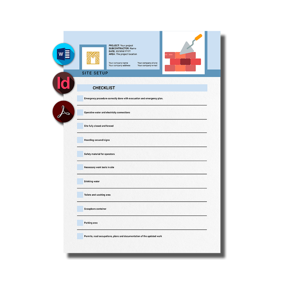 Site setup checklist — ArquiFlash