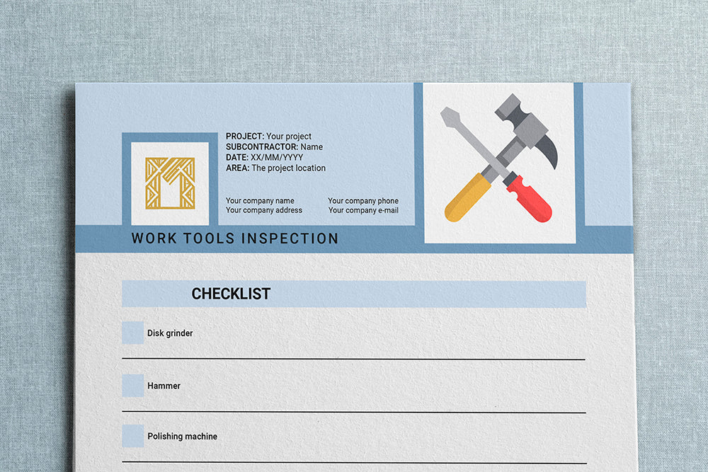 Work construction tools checklist