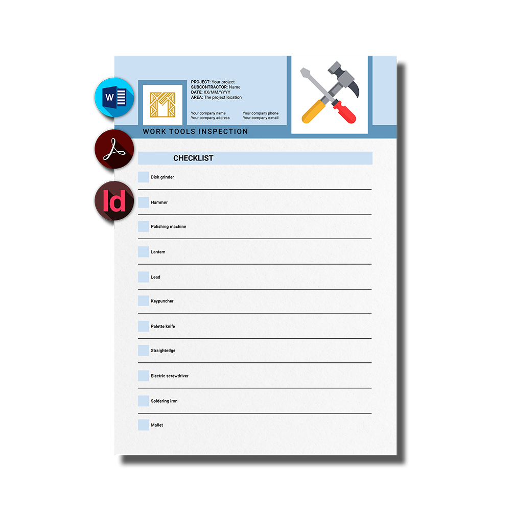 Building Tools Checklist Work construction tools checklist — ArquiFlash